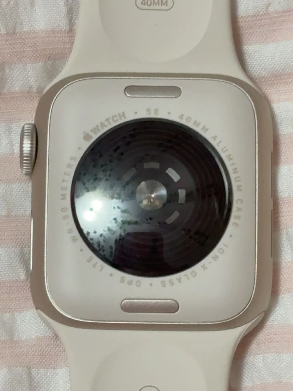 Apple watch SE second generation with off white Silicone Band